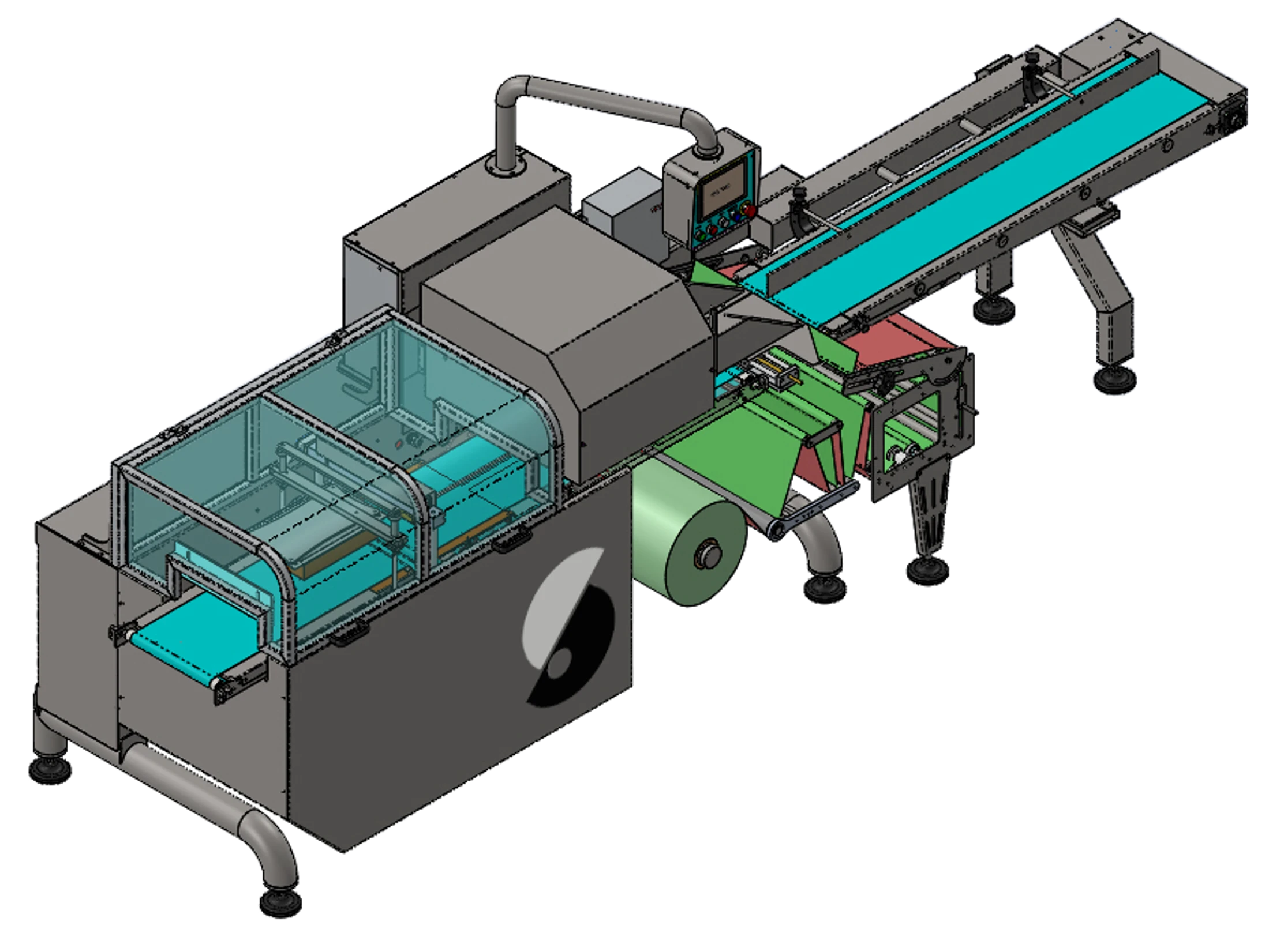 Empacadora horizontal tipo Flowpack — vista general del equipo HFFS